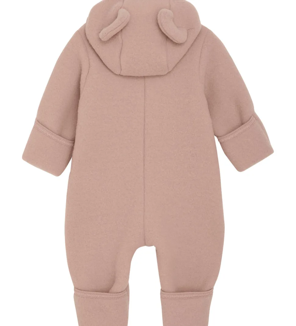 Huttelihut Køredragt - Uldfleece - Mahogany Rose m. Ører