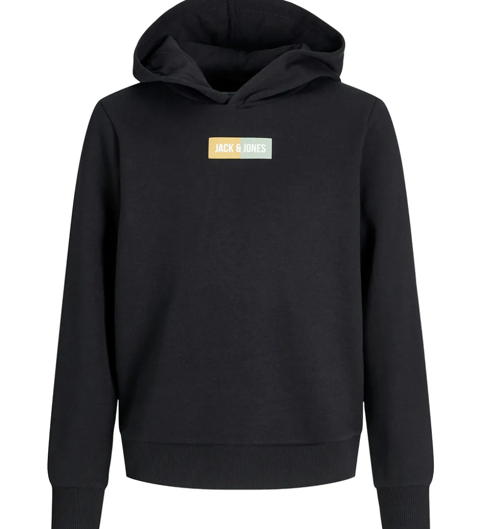 Jack & Jones Hættetrøje - JjPan - Sort m. Logo