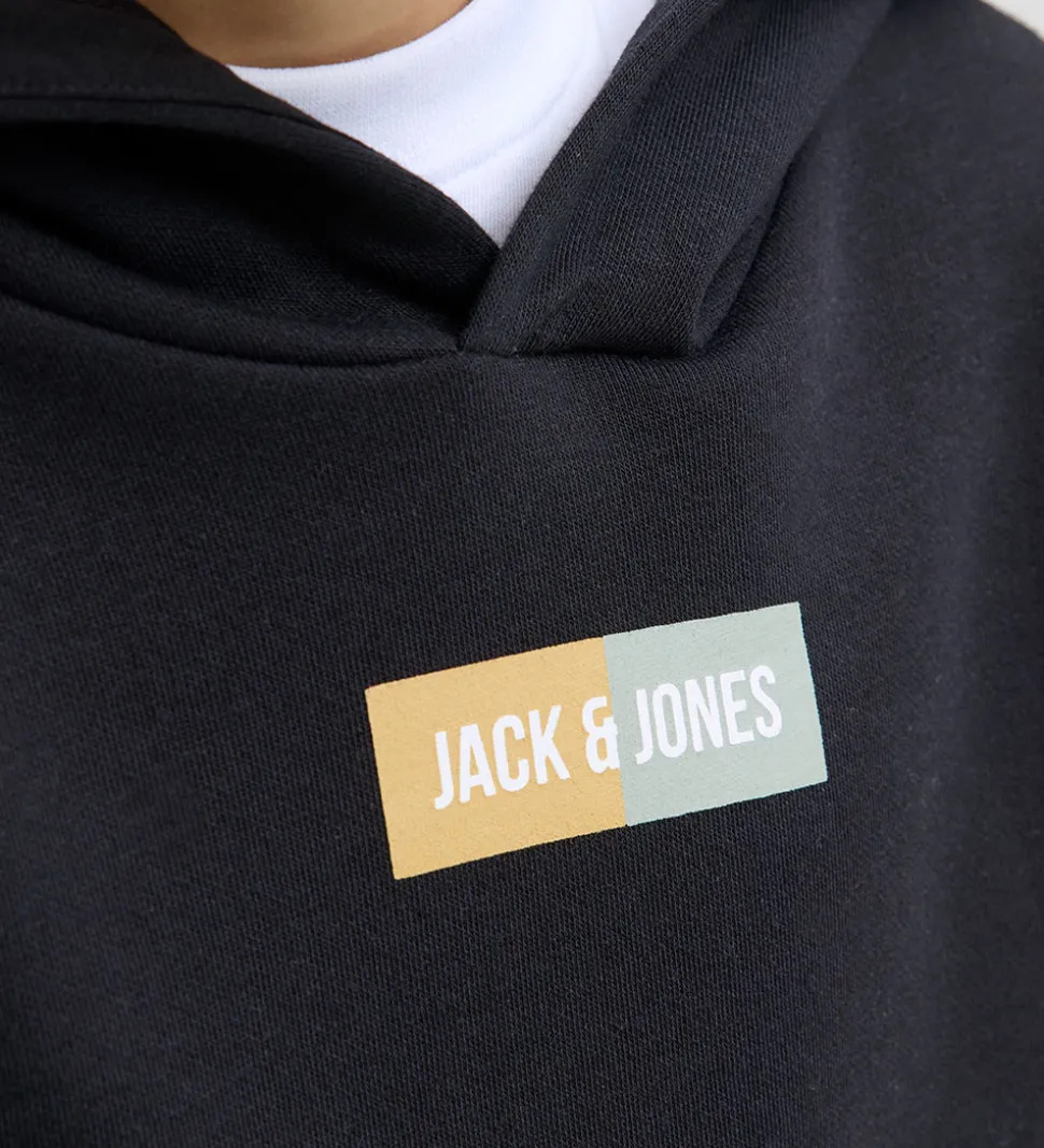 Jack & Jones Hættetrøje - JjPan - Sort m. Logo