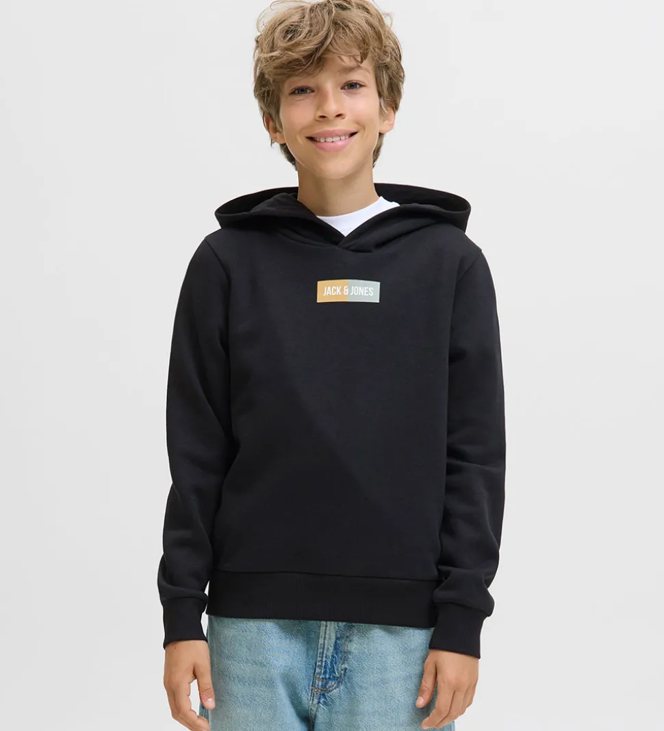 Jack & Jones Hættetrøje - JjPan - Sort m. Logo