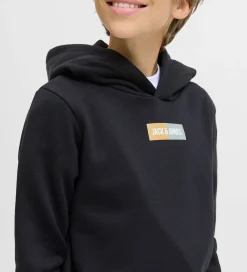 Jack & Jones Hættetrøje - JjPan - Sort m. Logo