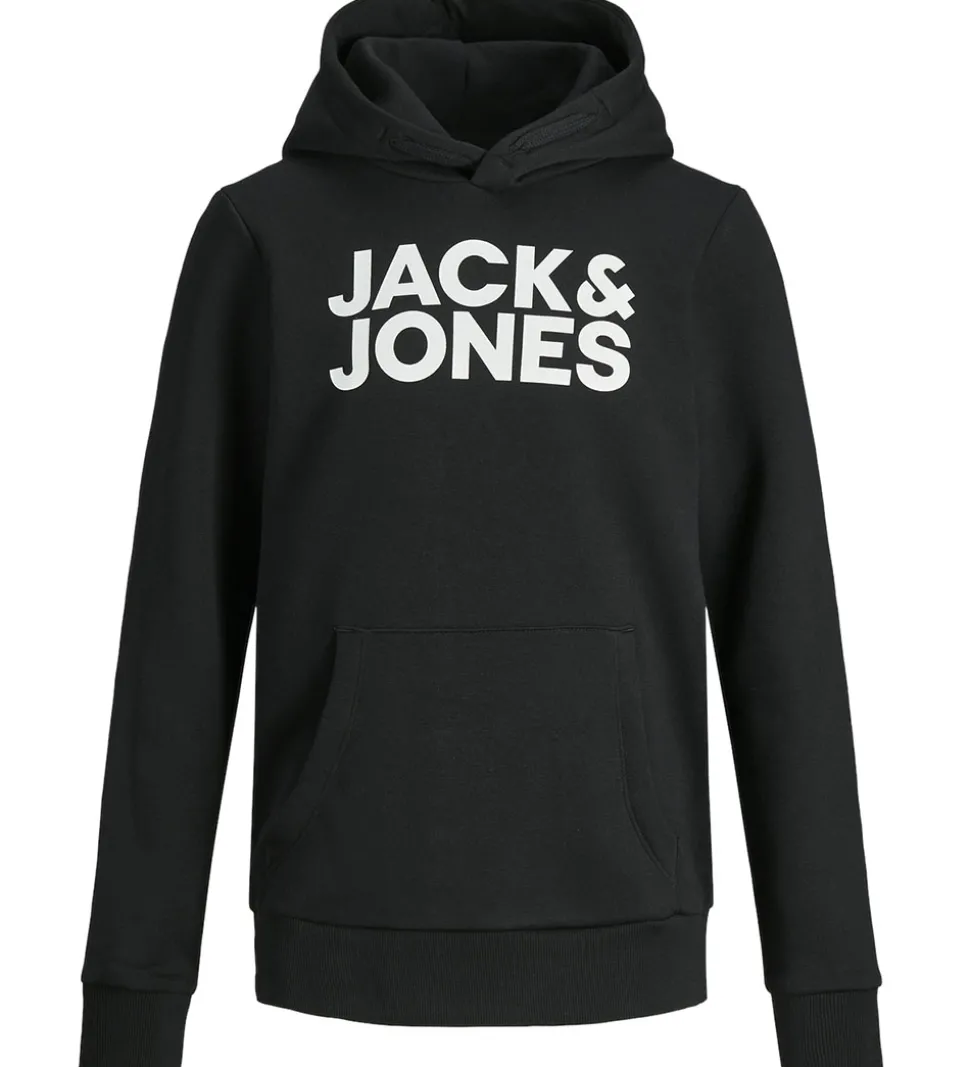 Jack & Jones Hættetrøje - Noos - JjeCorp - Black/JR/Large Print