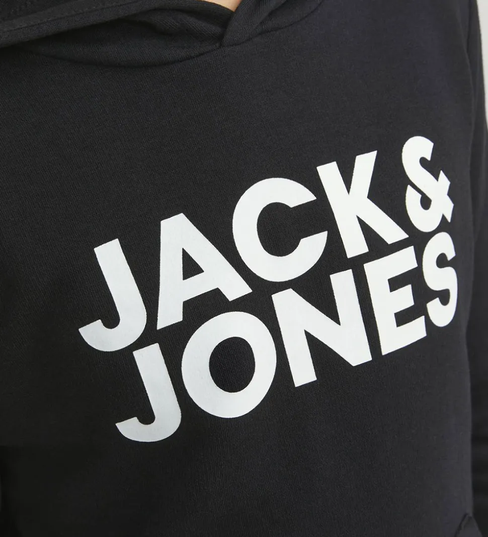 Jack & Jones Hættetrøje - Noos - JjeCorp - Black/JR/Large Print