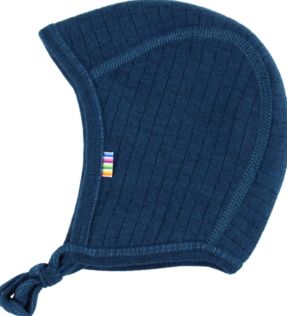 Joha Babyhjelm - Uld - Rib - 2-lags - Mørk Turkis