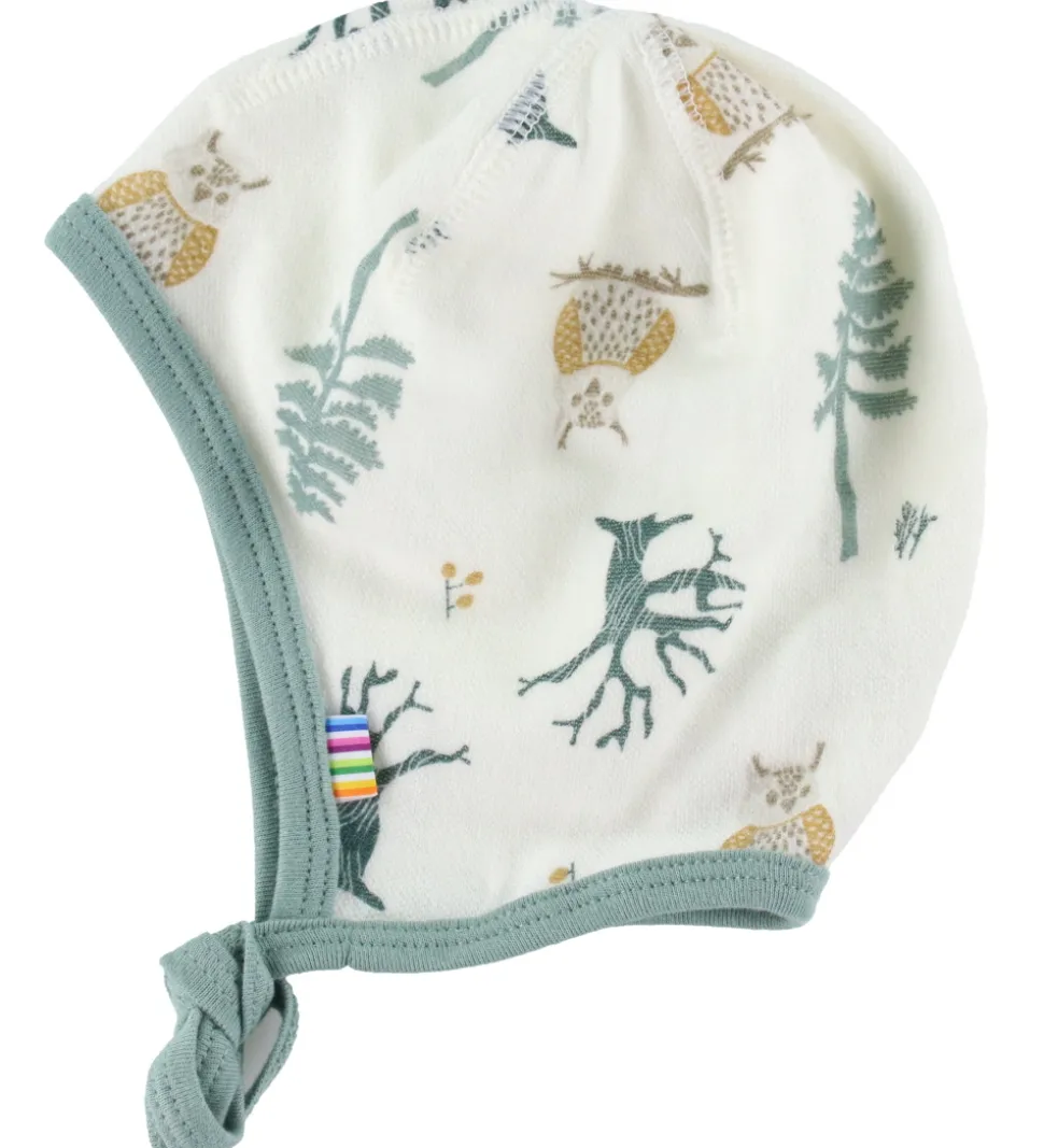 Joha Babyhjelm - Uld/Bambus - Offwhite/ Grøn