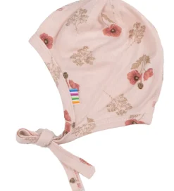 Joha Babyhjelm - Viskose/Bambus - Lyserød m. Blomster