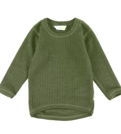 Joha Bluse - Uld - Rib - Mørk Oliven