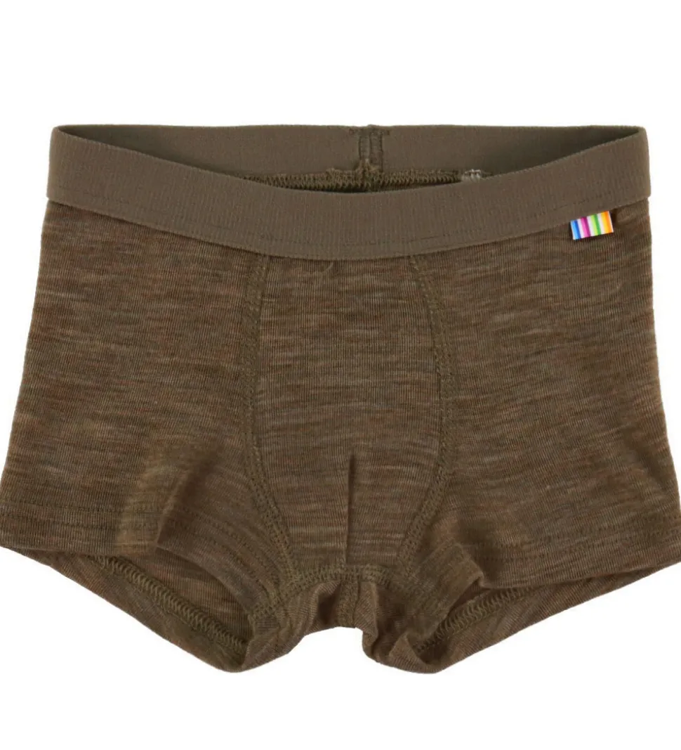 Joha Boxershorts - Uld/Silke - Brun Meleret