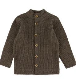 Joha Cardigan - Strik - Uld - Brun Meleret
