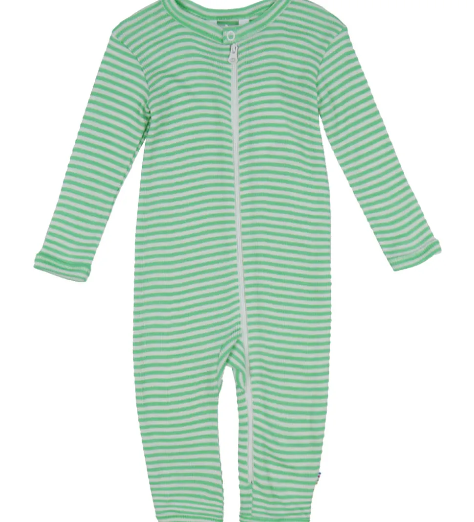 Joha Heldragt - Rib - Uld/Silke - Off White/Grøn