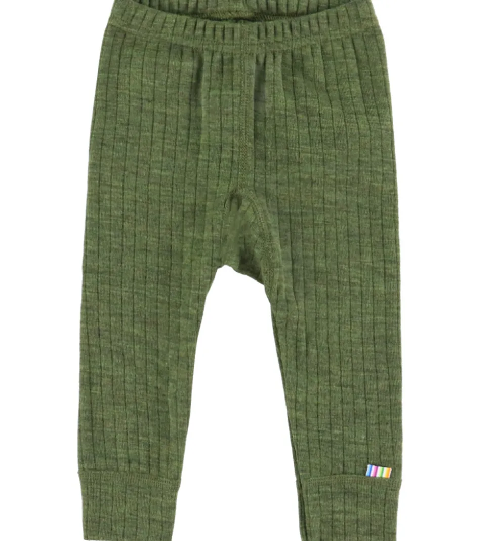 Joha Leggings - Uld - Rib - Mørk Oliven