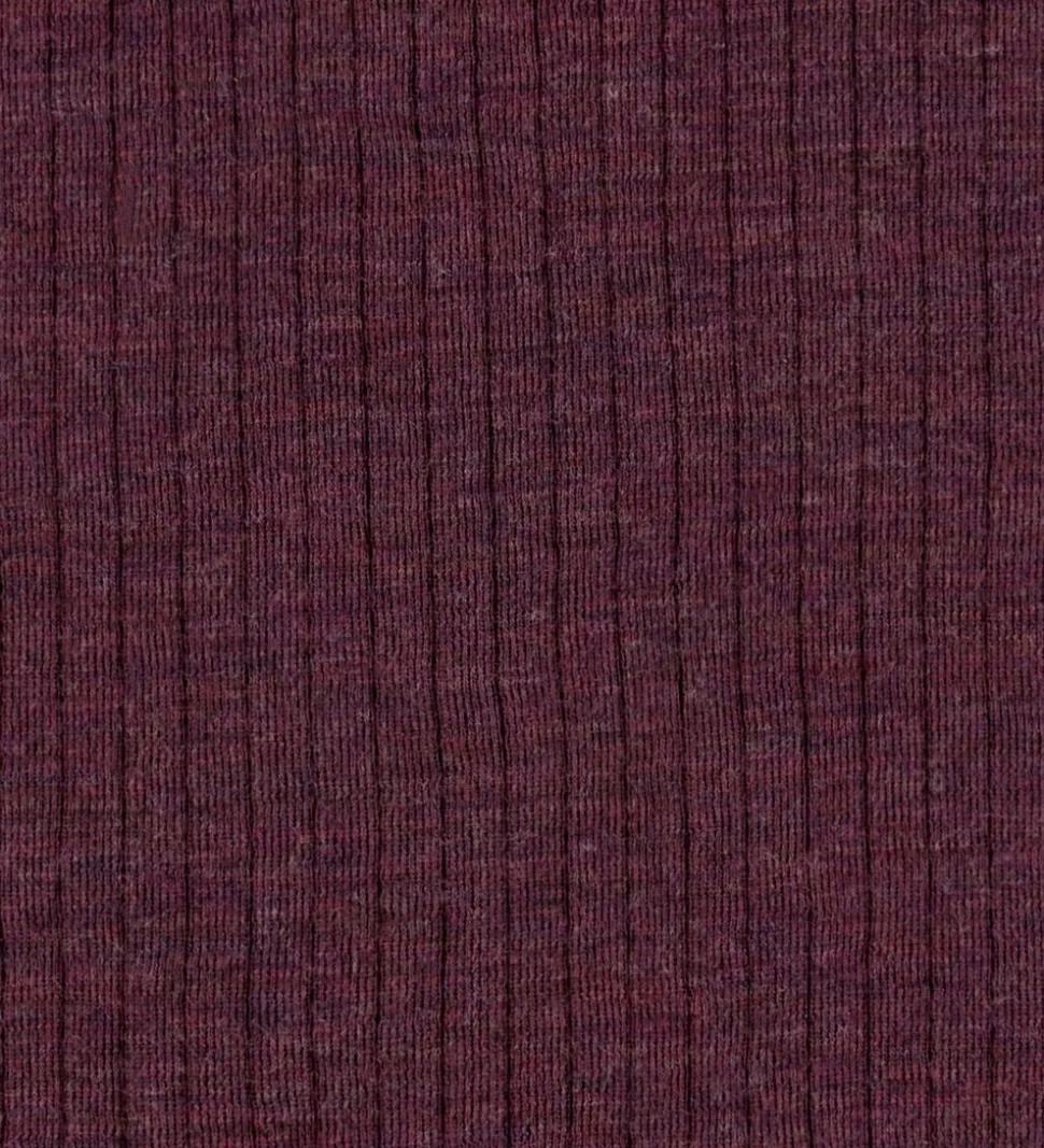 Joha Leggings m. Fødder - Uld - Rib - Blomme