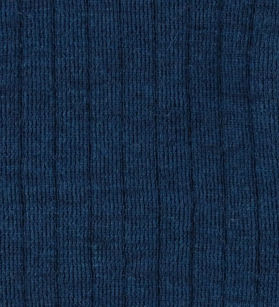 Joha Leggings m. Fødder - Uld - Rib - Mørk Turkis