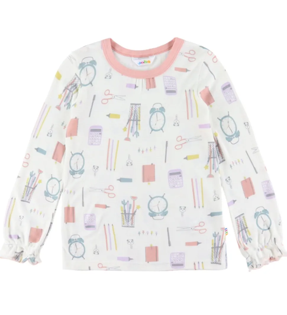 Joha Nattøj - 2 Delt - Viskose/Bambus - Off White m. Print