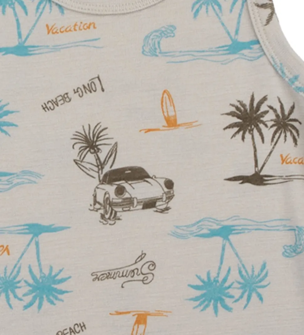 Joha Undertrøje - Uld/Silke - Beige m. Print