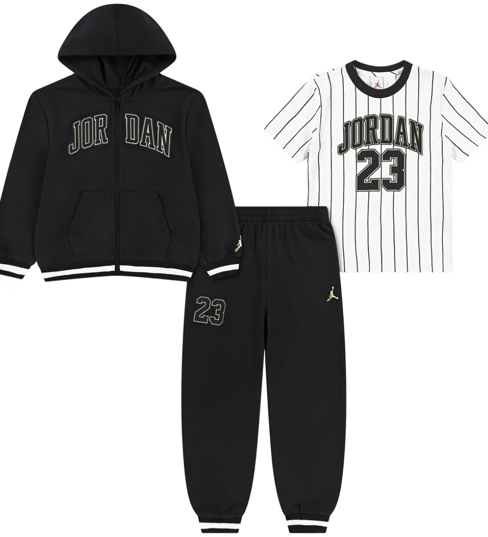 Jordan Sweatsæt - Sort/Hvid m. Guld