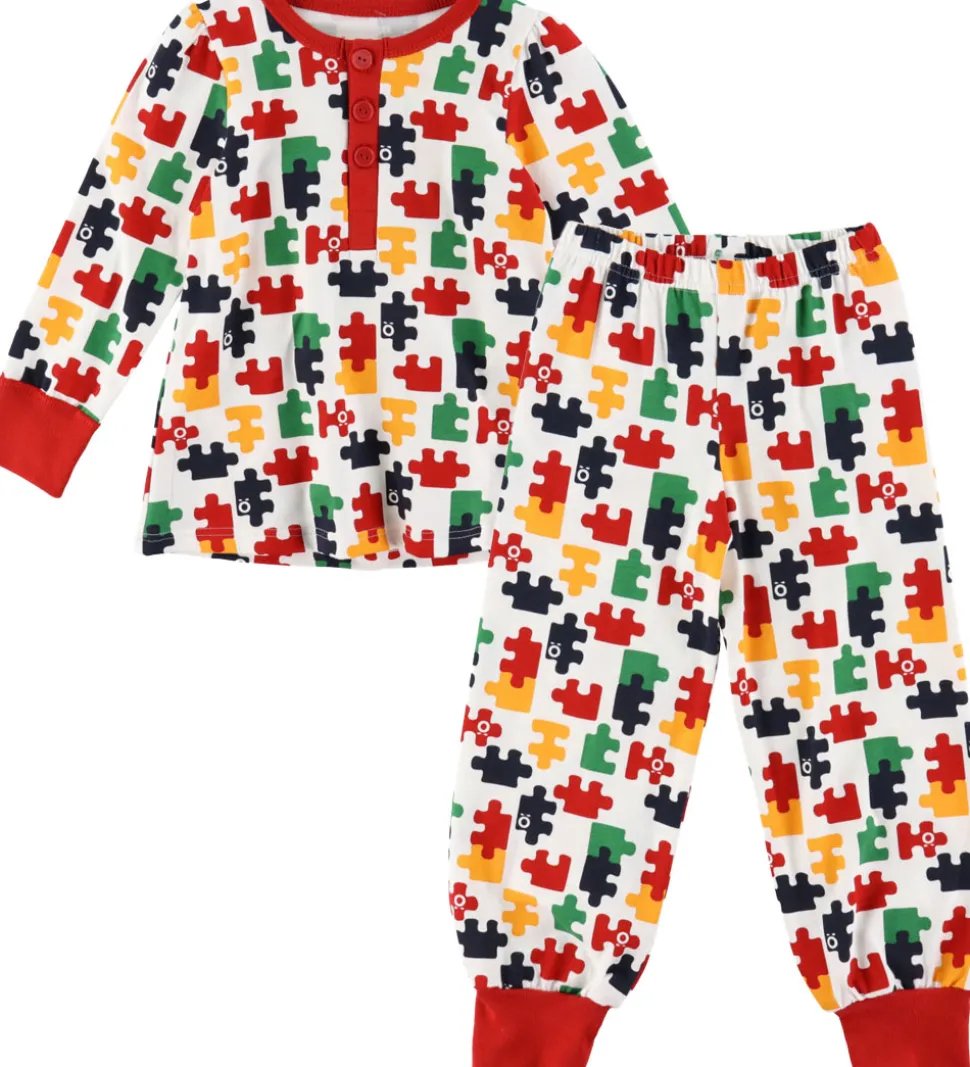 Katvig Nattøj - Hvid m. Puslespil