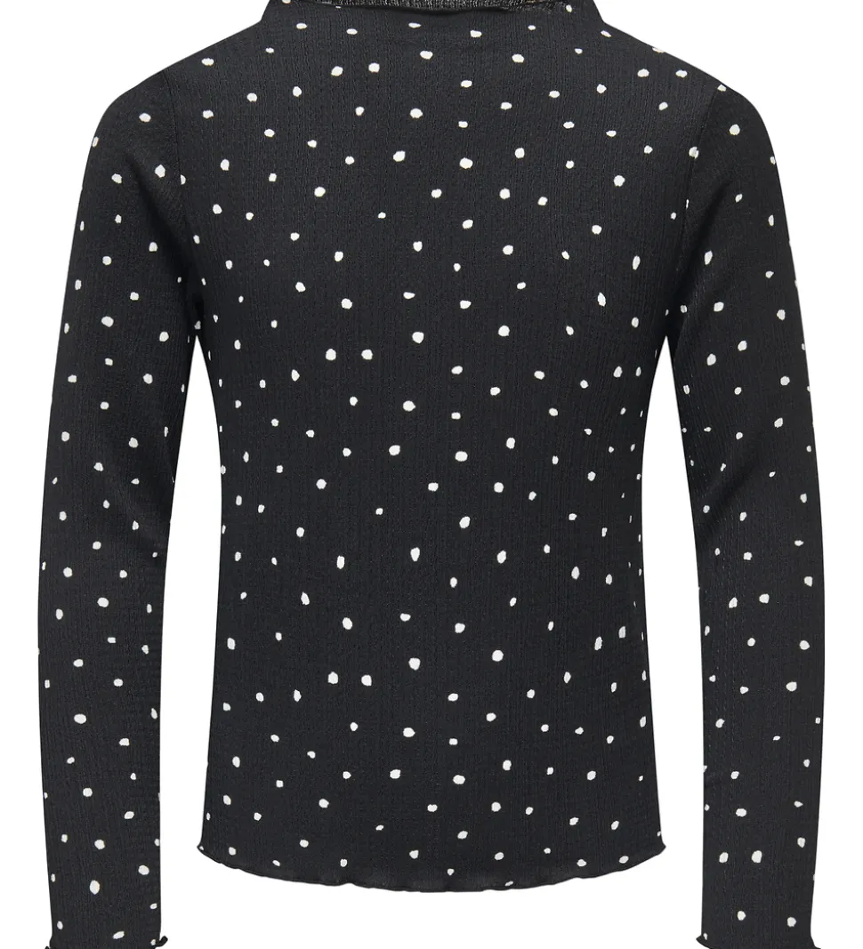 Kids Only Bluse - KogMelia - Black/Dots Cloud Dancer