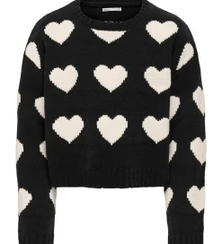 Kids Only Bluse - Strik - KogSus - Black/Heart/Egret