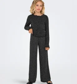 Kids Only Bukser - KogQueen - Black/Lurex Silver/Harlekin