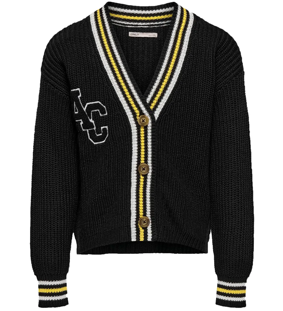Kids Only Cardigan - Strik - KogFia - Black/w. Cloud d