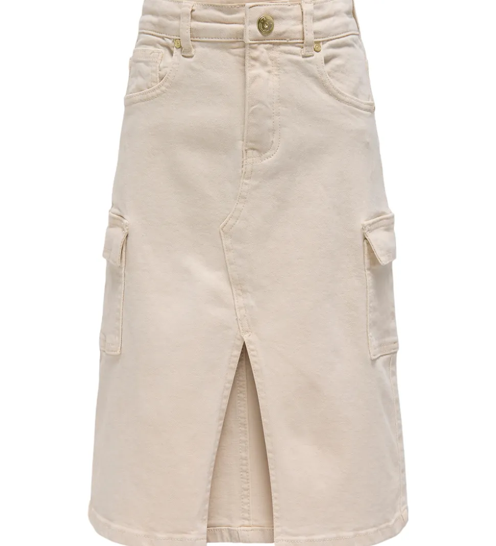 Kids Only Denimnederdel - Kogemily Cargo - Ecru