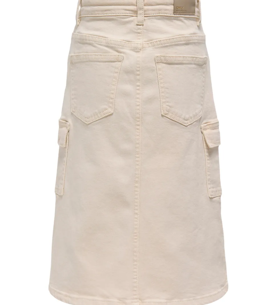 Kids Only Denimnederdel - Kogemily Cargo - Ecru