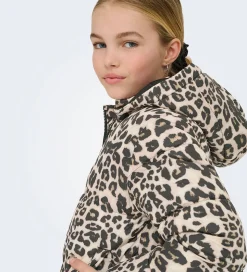 Kids Only Dynejakke - KogDalia - Kort - Silver Mink/Leo