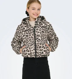 Kids Only Dynejakke - KogDalia - Kort - Silver Mink/Leo