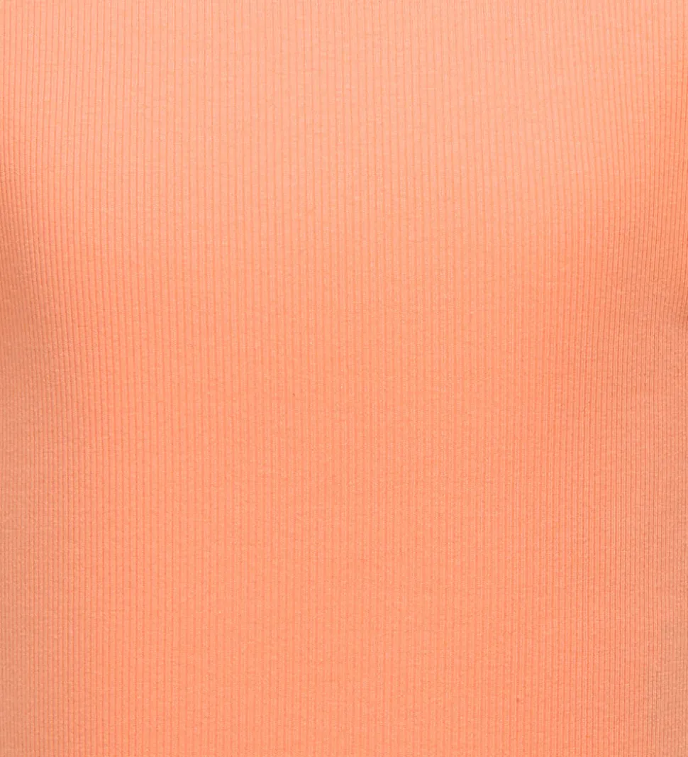 Kids Only Top - Rib - KogDrea - Salmon m. Broderi Anglaise