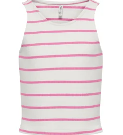 Kids Only Top - Rib - Short - KogNessa - Cloud Dancer/Fuchsia Pi