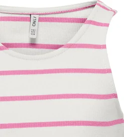 Kids Only Top - Rib - Short - KogNessa - Cloud Dancer/Fuchsia Pi