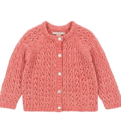 Konges Sløjd Cardigan - Uld- Strik - Isa - Pink m. Hulmønster