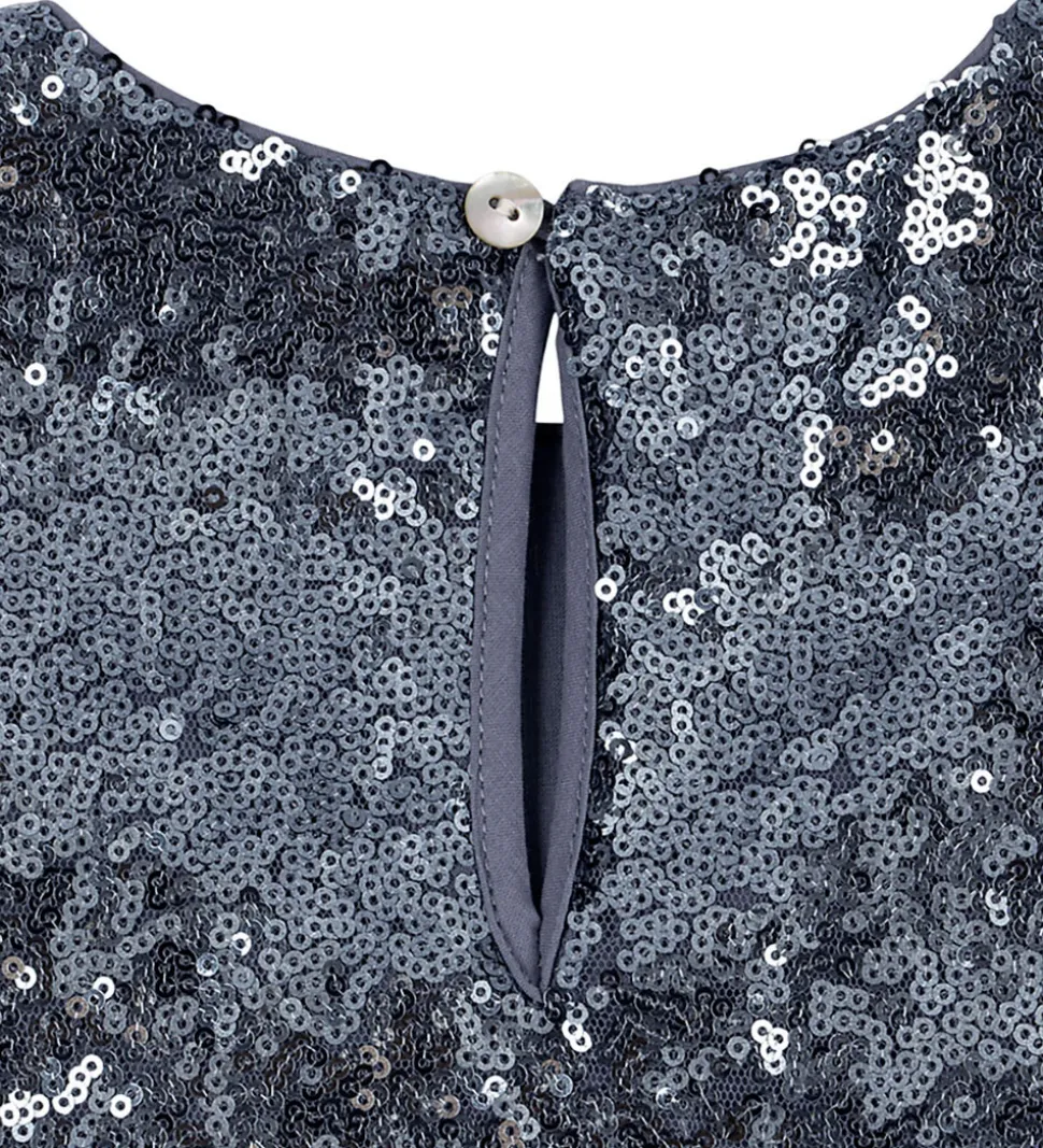 Konges Sløjd Kjole - Rosie - Bel Air Blue m. Pailletter