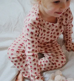 Konges Sløjd Leggings - Rib - Nia - Ruby Rose m. Hulmønster