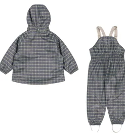 Konges Sløjd Regntøj m. Seler/Fleece - Palme - Laurel Blue Check