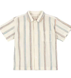 Konges Sløjd Skjorte K/Æ - Vincent - Antique White m. Striber