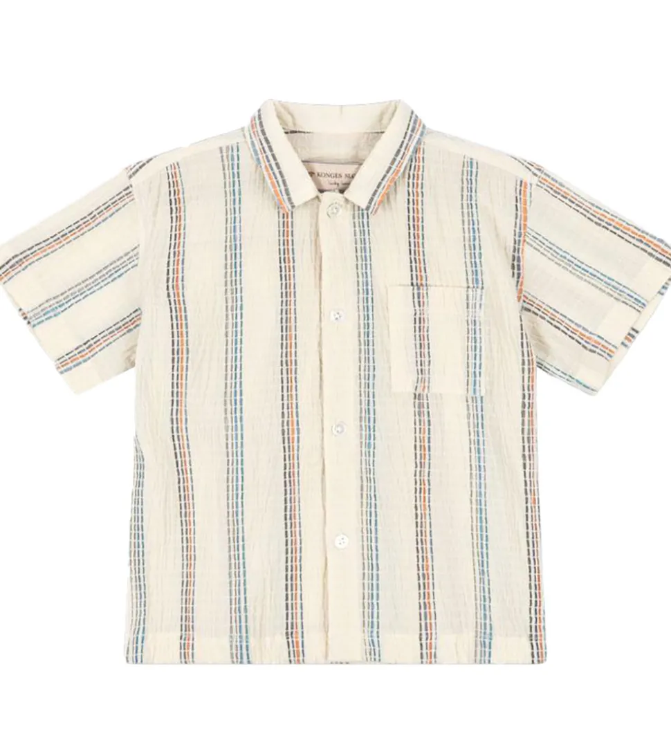 Konges Sløjd Skjorte K/Æ - Vincent - Antique White m. Striber