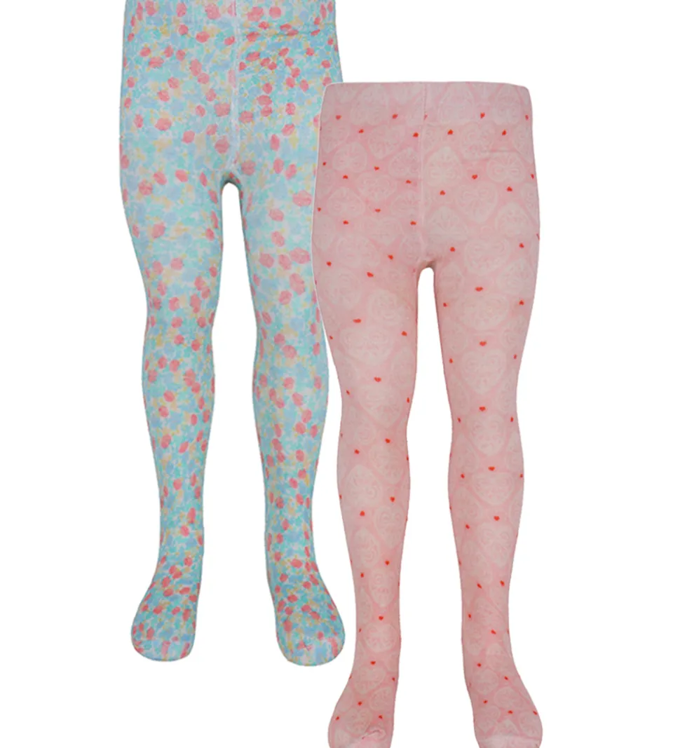 Konges Sløjd Strømpebukser - 2-pak - Fiola - Lacy Print