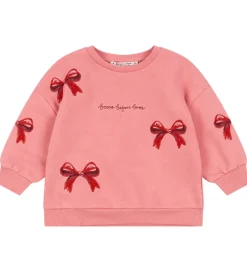 Konges Sløjd Sweatshirt - Lou Bow - Strawberry Ice m. Sløjfer