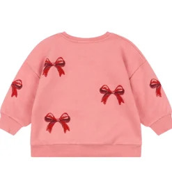 Konges Sløjd Sweatshirt - Lou Bow - Strawberry Ice m. Sløjfer