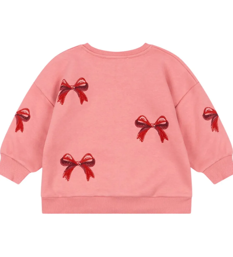 Konges Sløjd Sweatshirt - Lou Bow - Strawberry Ice m. Sløjfer