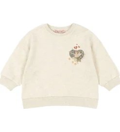 Konges Sløjd Sweatshirt - Loupy Lou - Off White Melange m. Engle