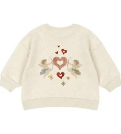 Konges Sløjd Sweatshirt - Loupy Lou - Off White Melange m. Engle