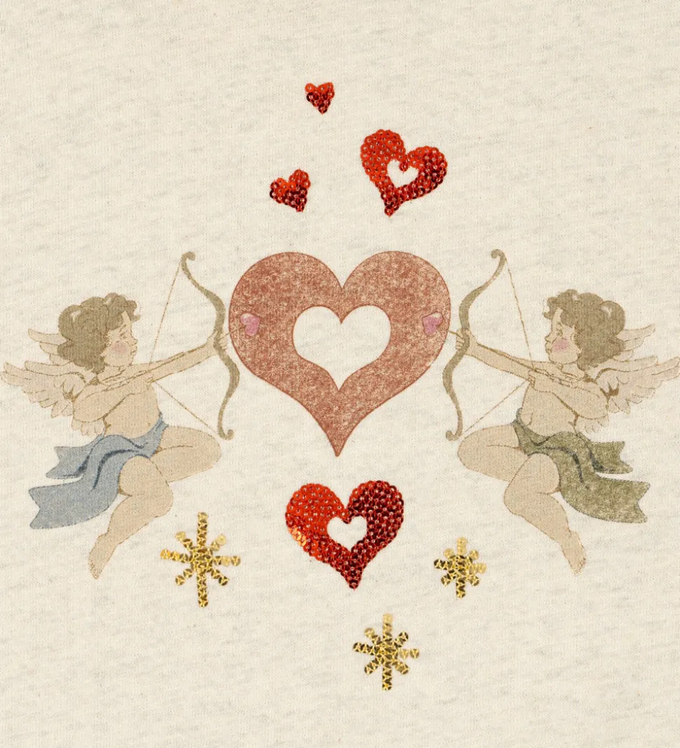 Konges Sløjd Sweatshirt - Loupy Lou - Off White Melange m. Engle