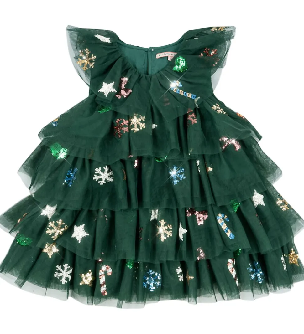 Konges Sløjd Tylkjole - Yvonne Christmas - Hunter Green m. Paill