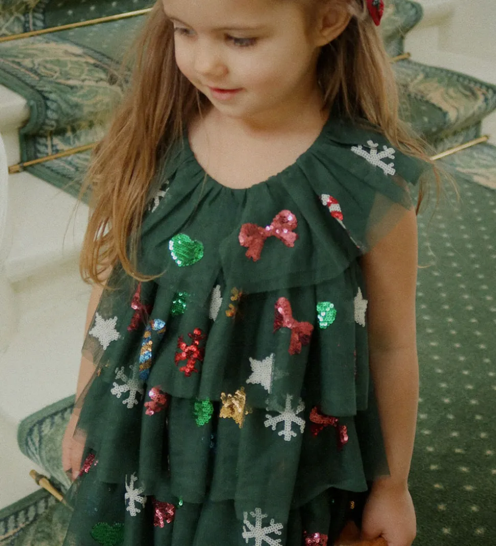 Konges Sløjd Tylkjole - Yvonne Christmas - Hunter Green m. Paill