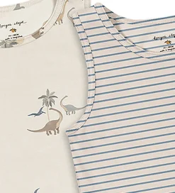 Konges Sløjd Undertrøjer - 2-pak - Gots - Kubi/Stripe Bluie