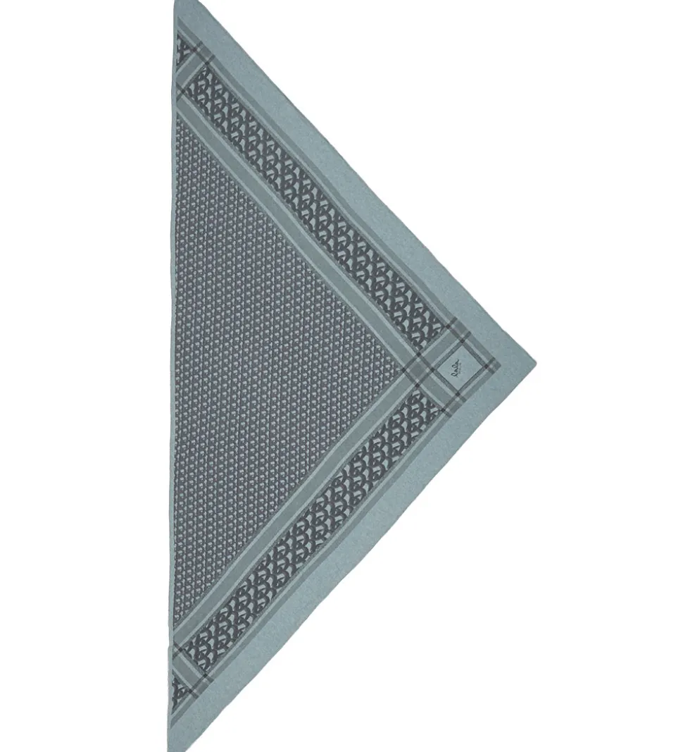 Lala Berlin Tørklæde - 162x85 - Triangle Monogram M - Grey On Me
