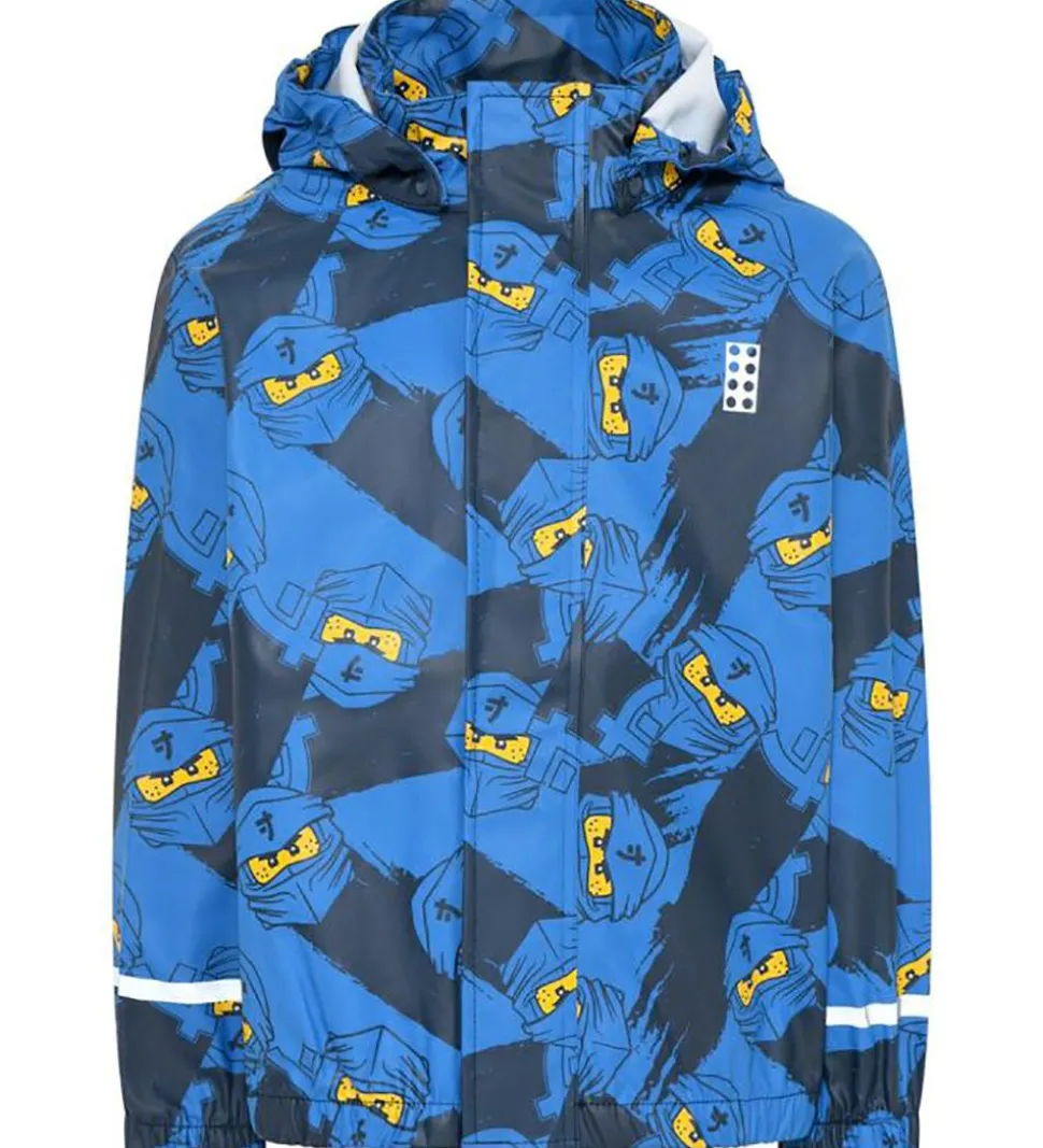 LEGO® Ninjago Regnjakke - PU - Jonathan 103 - Blå m. Ninjaer